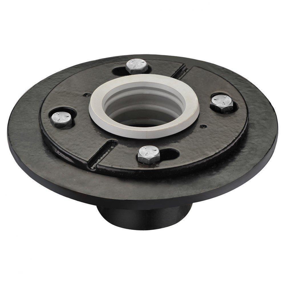 Cast iron shower drain base: 6-5/8''x3'' (overall)