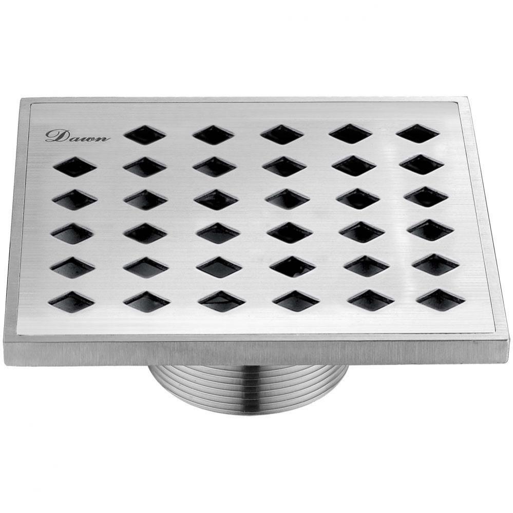 Shower square drain--9G, 304type stainless steel, polished, satin finish: 5''Lx5'&a