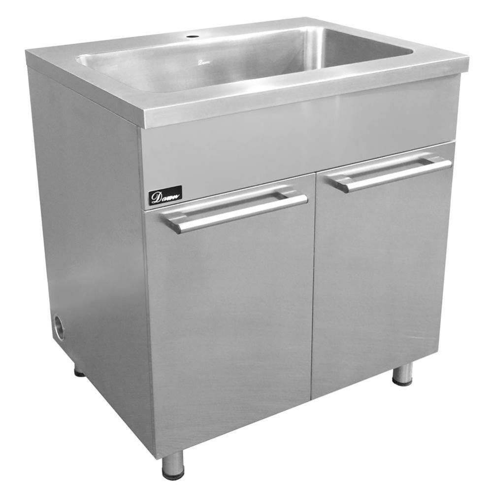 Stainless Steel Sink Base Cabinet (Sink: ASU106), 20G: 33''L x 25-1/2''W x 36&