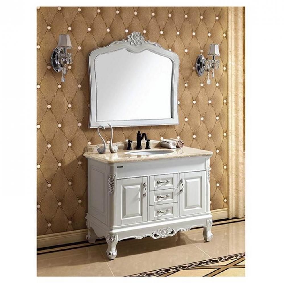 Dawn® Solidwood and Plywood frame lotus white finish mirror: 39-3/8''Wx1'&apos