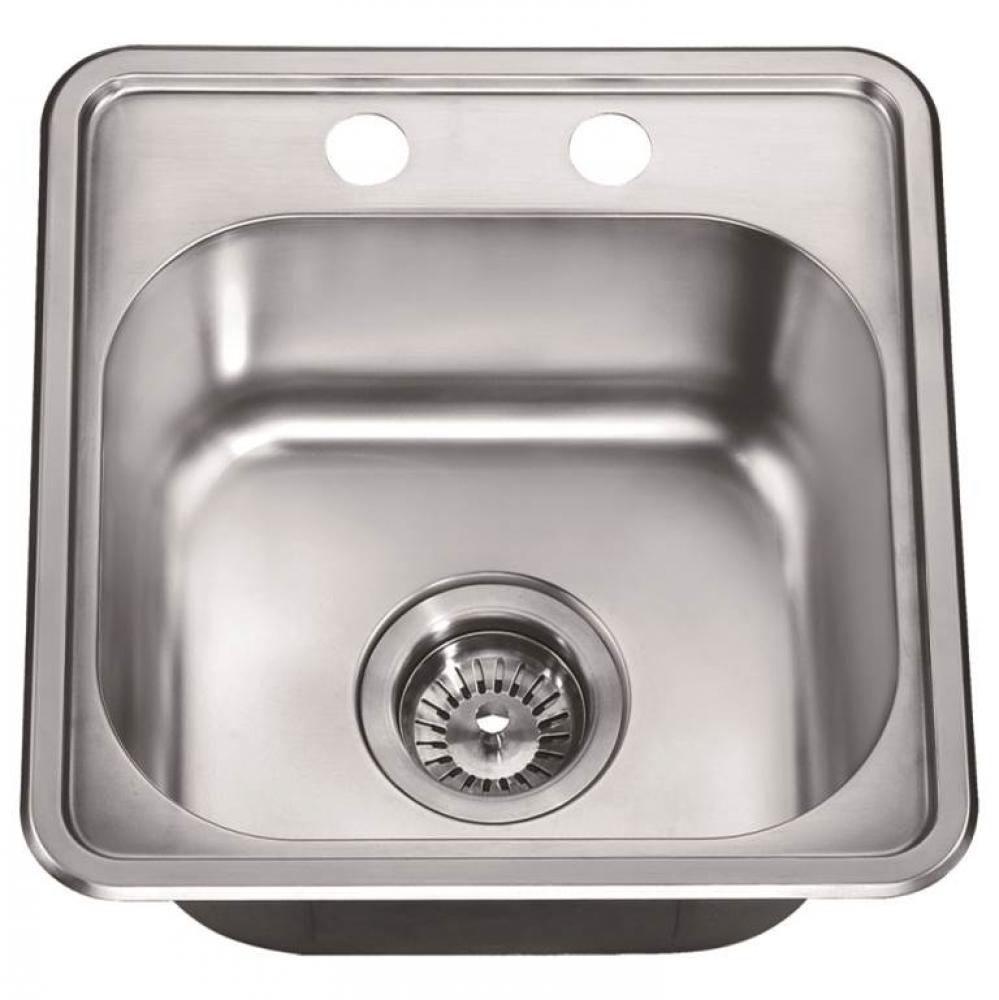 Dawn® Top Mount Single Bowl Bar Sink with 2 Holes