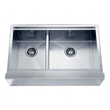 Dawn DAF3321L - Dawn® Undermount Double Bowl with Straight Apron Front Sink (Small Bowl on Left)