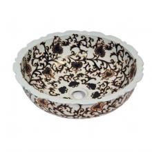 Dawn GVB87388 - Dawn® Ceramic, hand engraved and hand-painted vessel sink-round shape