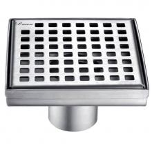 Dawn LBE050504 - Shower square drain -- 9G, 304 type stainless steel, polished satin finish: 5-1/4''L x 5