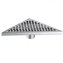 Dawn TBE131004 - Shower triangle drain -- 14G, 304 type stainless steel, polished satin finish: 14-1/8''L
