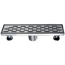 Dawn LRO120304 - Shower linear drain---14G, 304type stainless steel, polished, satin finish: 12''Lx3&apos