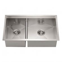 Dawn DSQ301515 - Dawn® Undermount Double Bowl Square Sink (Small Bowl on Left)