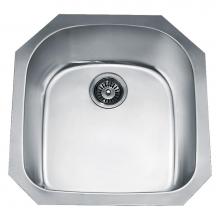 Dawn ASU101 - Undermount Single Bowl, 18G: 20-1/2''L x 21-1/4''W x 8''D (outside)