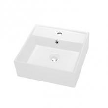 Dawn CASN109019 - Dawn® Vessel Above-Counter Square Ceramic Art Basin with Single Hole for Faucet and Overflow