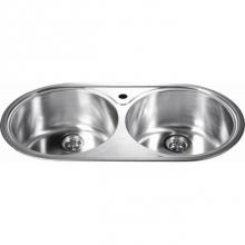 Dawn CH333 - Dawn® Top Mount Round Equal Double Bowl Sink with 1 Hole