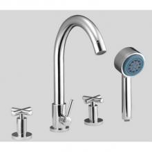 Dawn D03 2503C - Dawn® 4-hole Tub Filler with Personal Handshower and Cross Handles