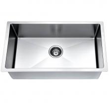Dawn ADAUS280700 - Handmade stainless steel undermount single bowl with straight sink edges and near zero radius corn