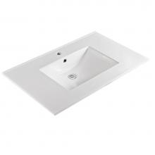 Dawn AOVS372207-01 - 37'' Pure White Ceramic Sink Top with Undermount Sink