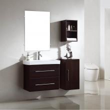 Dawn REC261522-05 - Dawn® Wall mounted Melamine and MDF in walnut  finish cabinet and two soft closing d