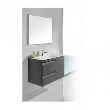 Dawn VITC124615-07 - Dawn® Vitale Series Anthracite Wall Mount Cabinet with Self Soft Closing Finger Pull Drawers