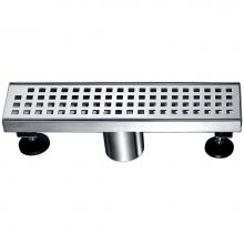 Dawn LBE120304 - Shower linear drain--14G, 304type stainless steel, polished, satin finish: 12''Lx3'