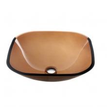 Dawn GVB84010SQ - Dawn® Tempered glass vessel sink-square shape, brown glass
