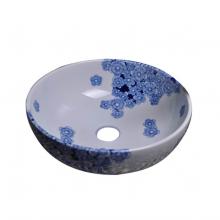 Dawn GVB87024 - Dawn® Ceramic, hand-painted vessel sink-round shape, Blue and white