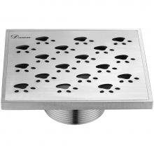 Dawn SMU050504 - Shower square drain--9G, 304type stainless steel, polished, satin finish: 5''Lx5'&a