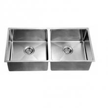 Dawn XSR421616 - Dawn® Undermount Extra Small Corner Radius Equal Double Bowl