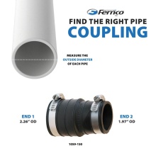 Fernco 1059-150 - Coupling1.5X1.5 Plsocket-Pl/Ci