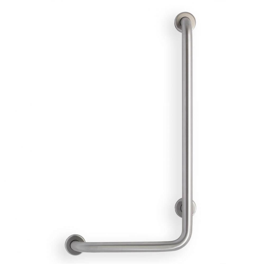 Grab Bar, 32''x16'' L, 1.5'', 90 deg Angle, Right Hand, Smooth, Stai