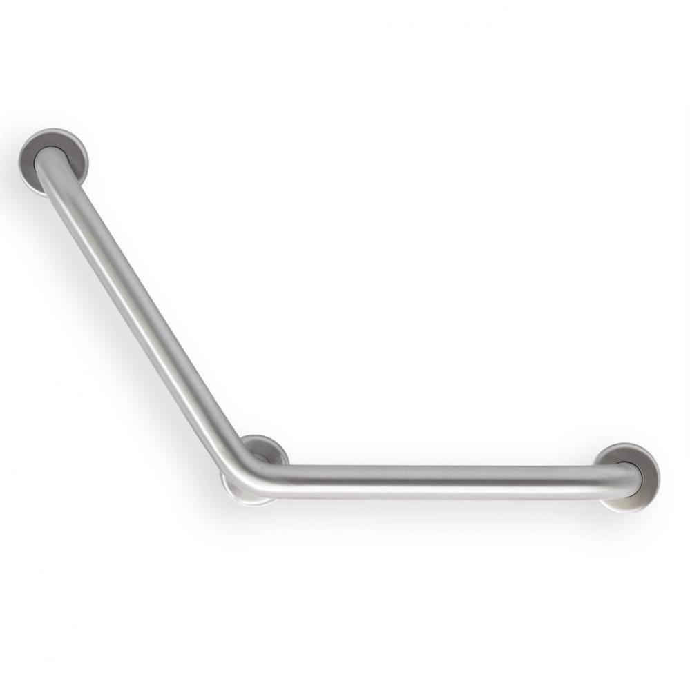 Grab Bar, 16''x16'' L, 1.5'', 120 deg Angle, Smooth, Stainless Steel