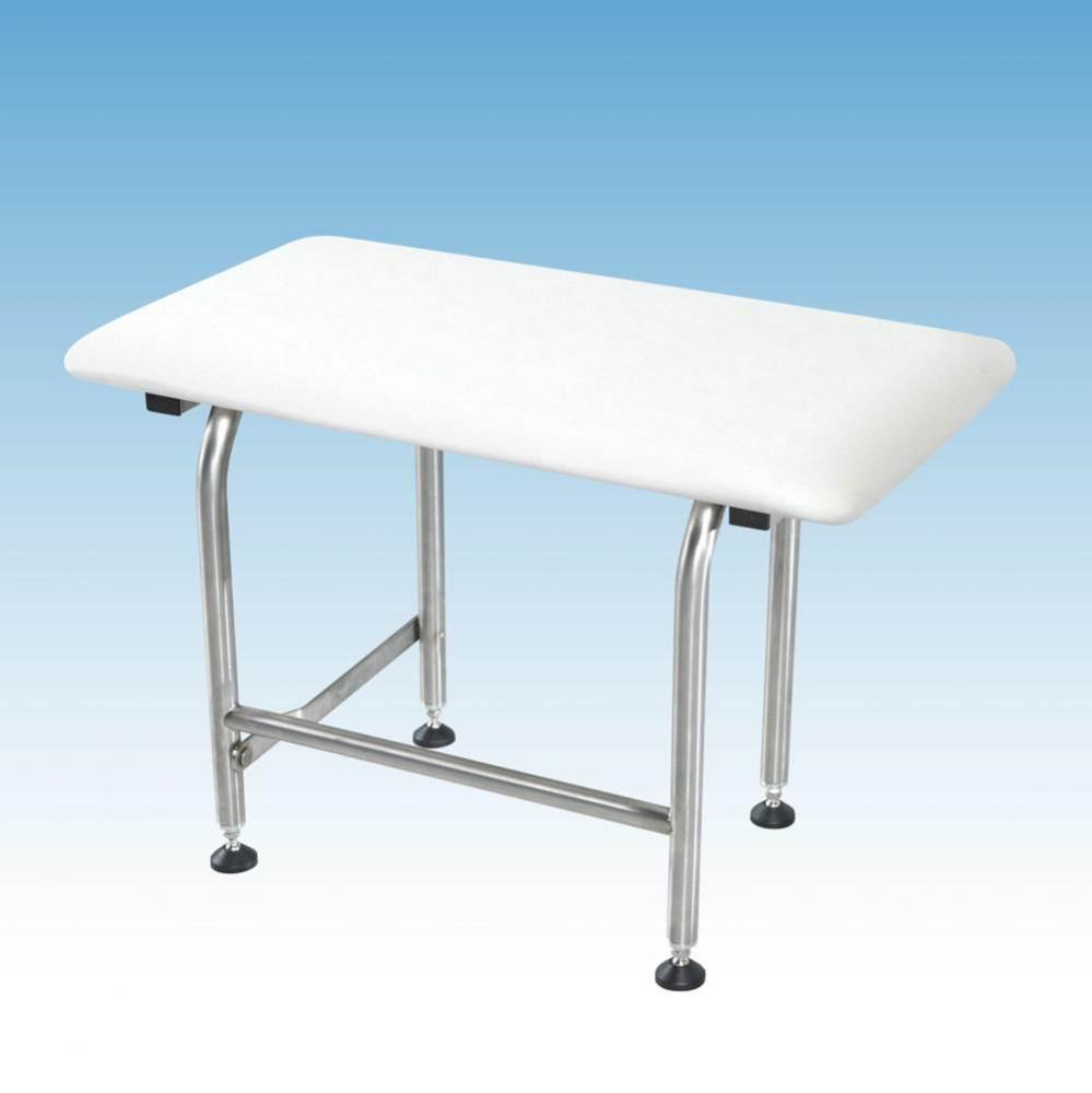 Padded Fold Down Seat with Legs, 26'', Rectangular