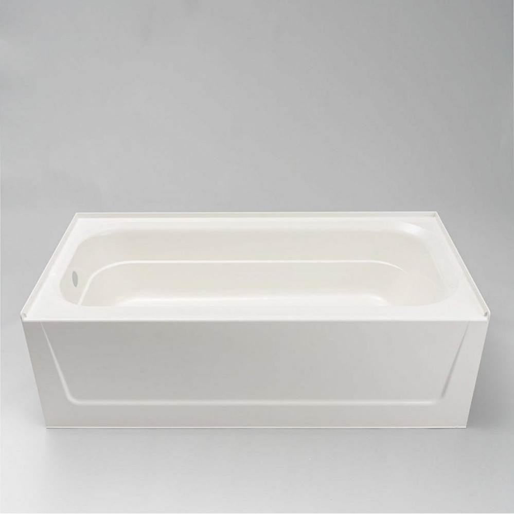 Topaz Bathtub, 30''x60'', Fiberglass, White, Left Hand Above Floor Drain
