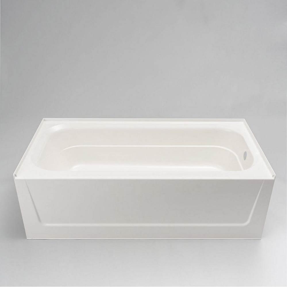 Topaz Bathtub, 30''x60'', Fiberglass, White, Right Hand Above Floor Drain