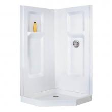 Mustee And Sons 742Cwht - Durawall Corner Shower Wall, 42'', White, 2 Carton, 700.2W or 742.1W