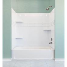 Mustee And Sons 680-32WHT - Topaz Bathtub Wall, Fiberglass Tile, White, Fits 32''x60'' Bathtub