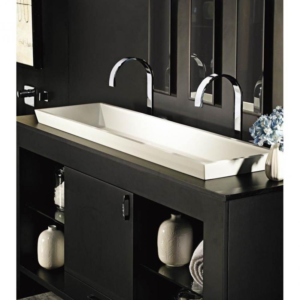 48X14 MATTE WHITE ESS SINK-PETRA DOUBLE W/ DUAL DRAINS