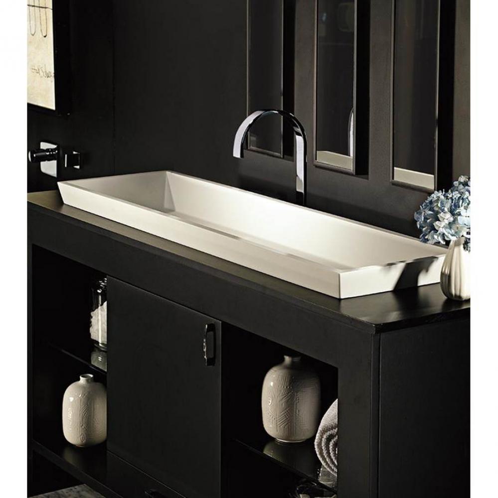 48X14 MATTE WHITE ESS SINK-PETRA DOUBLE SEMI RECESSED