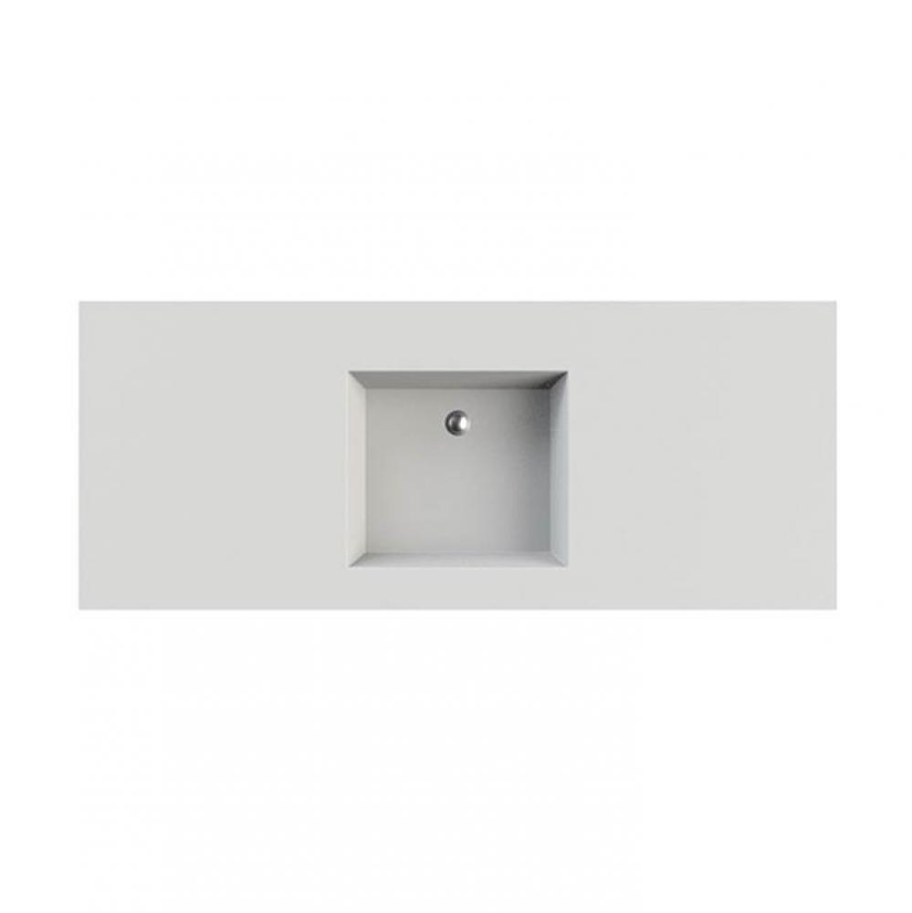 Petra 1 Sculpturestone Counter Sink Double Bowl Up To 68''- Matte White