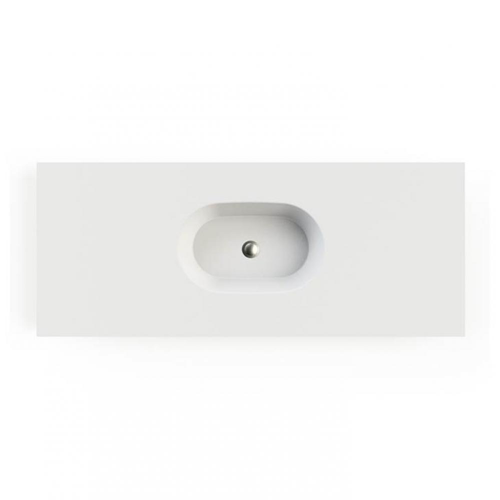 Leona 1 Sculpturestone Counter Sink Single Bowl Up To 68''- Gloss White
