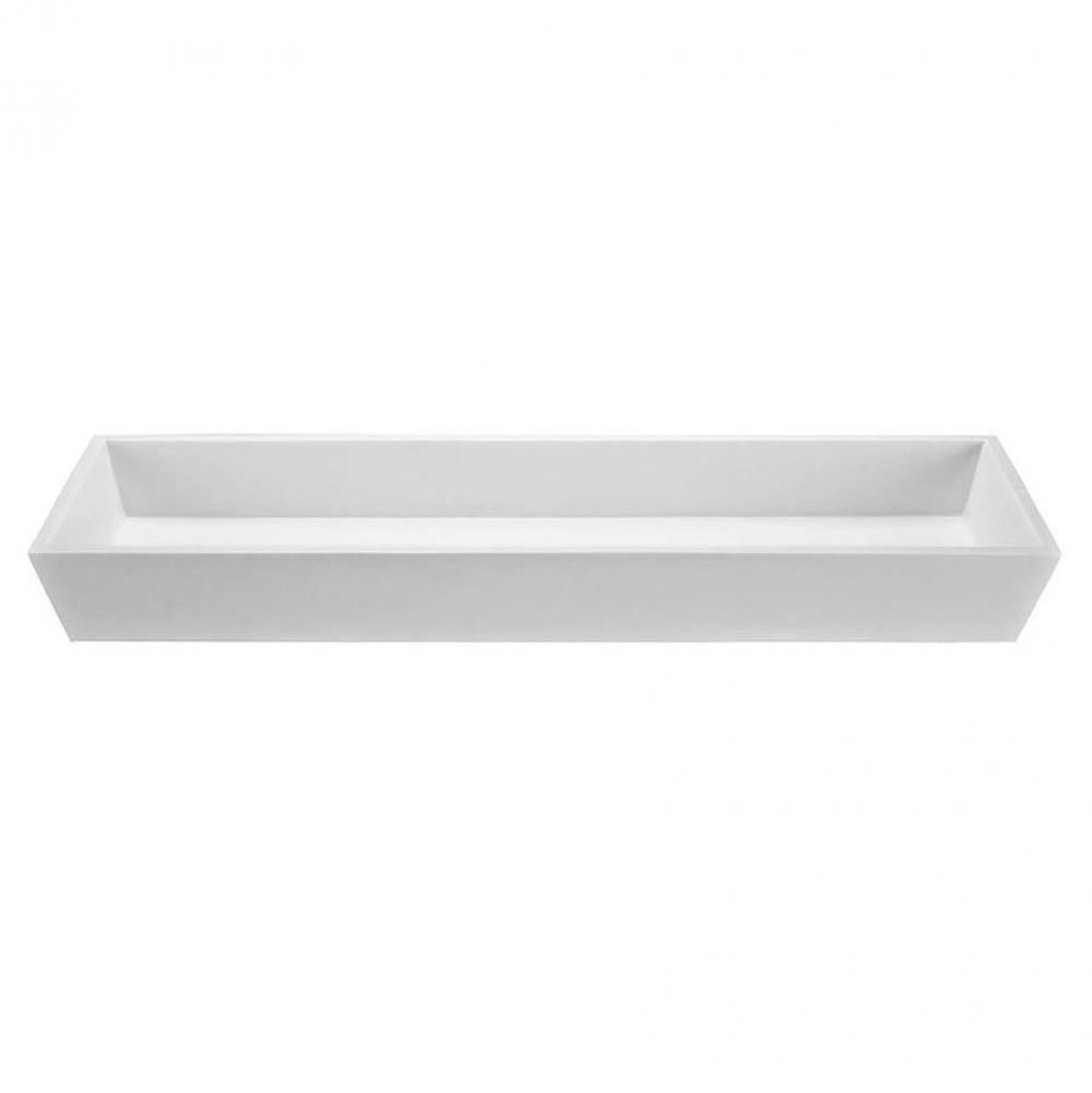 Petra 6 Sculpturestone Undermount Dual Drain - Gloss White (47.5X14.125)