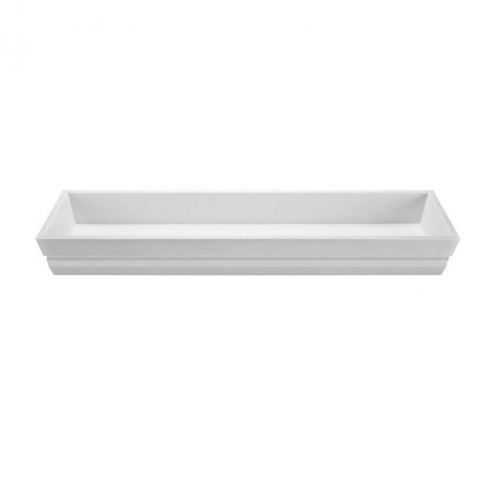 Petra 6 Sr Sculpturestone Semi-Recessed Dual Drain - Gloss White (47.5X14.125)