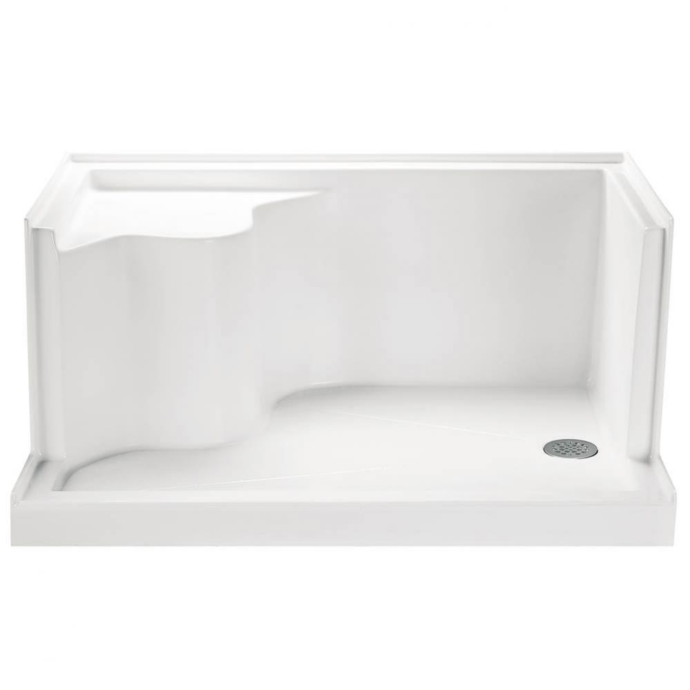 4832 Acrylic Cxl Rh Drain Integral Seat/Tile Flange - White