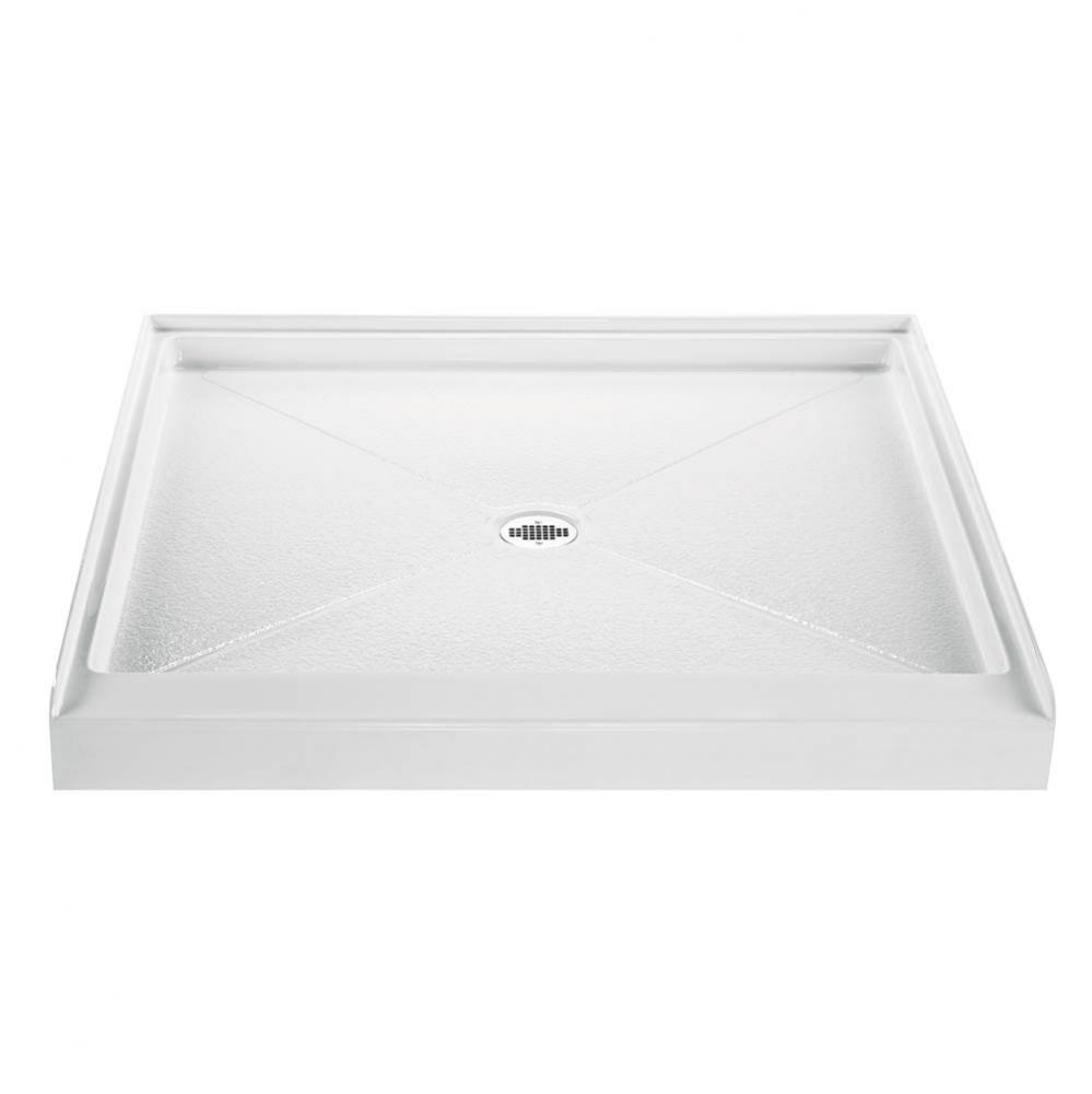 48X48 Bone Center Drain Shower Base W/ 3-Sided Integral Tile Flange