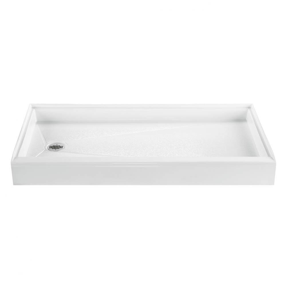 6030 Acrylic Cxl Lh Drain 3-Sided Integral Tile Flange - White