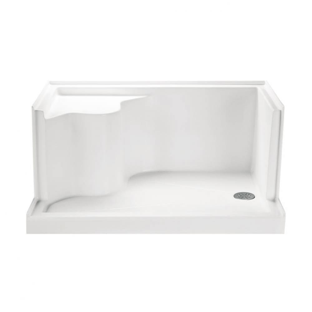 6032 ACRYLIC CXL RH DRAIN INTEGRAL SEAT/TILE FLANGE - WHITE