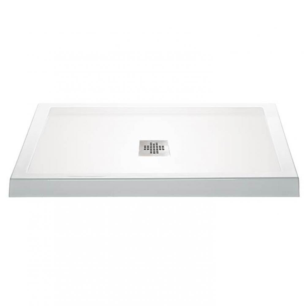 6632 Dolomatte Center Drain Multi Threshold - White