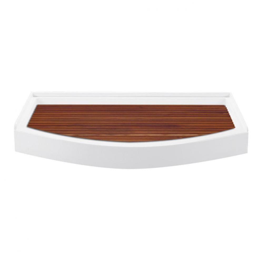 TEAK SHOWER TRAY FOR MTSB-6027-36 CURVED FRONT