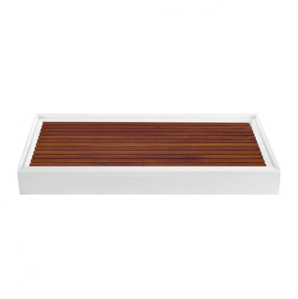 TEAK SHOWER TRAY FOR MTSB-6032 END DRAIN