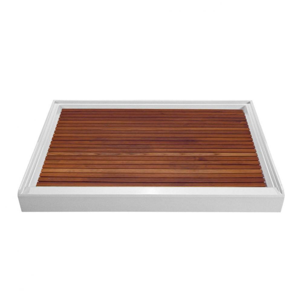 TEAK SHOWER TRAY FOR MTSB-6048 CENTER DRAIN