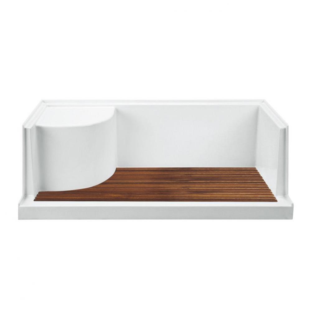 TEAK SHOWER TRAY FOR MTSB-6048 SEATED END DRAIN