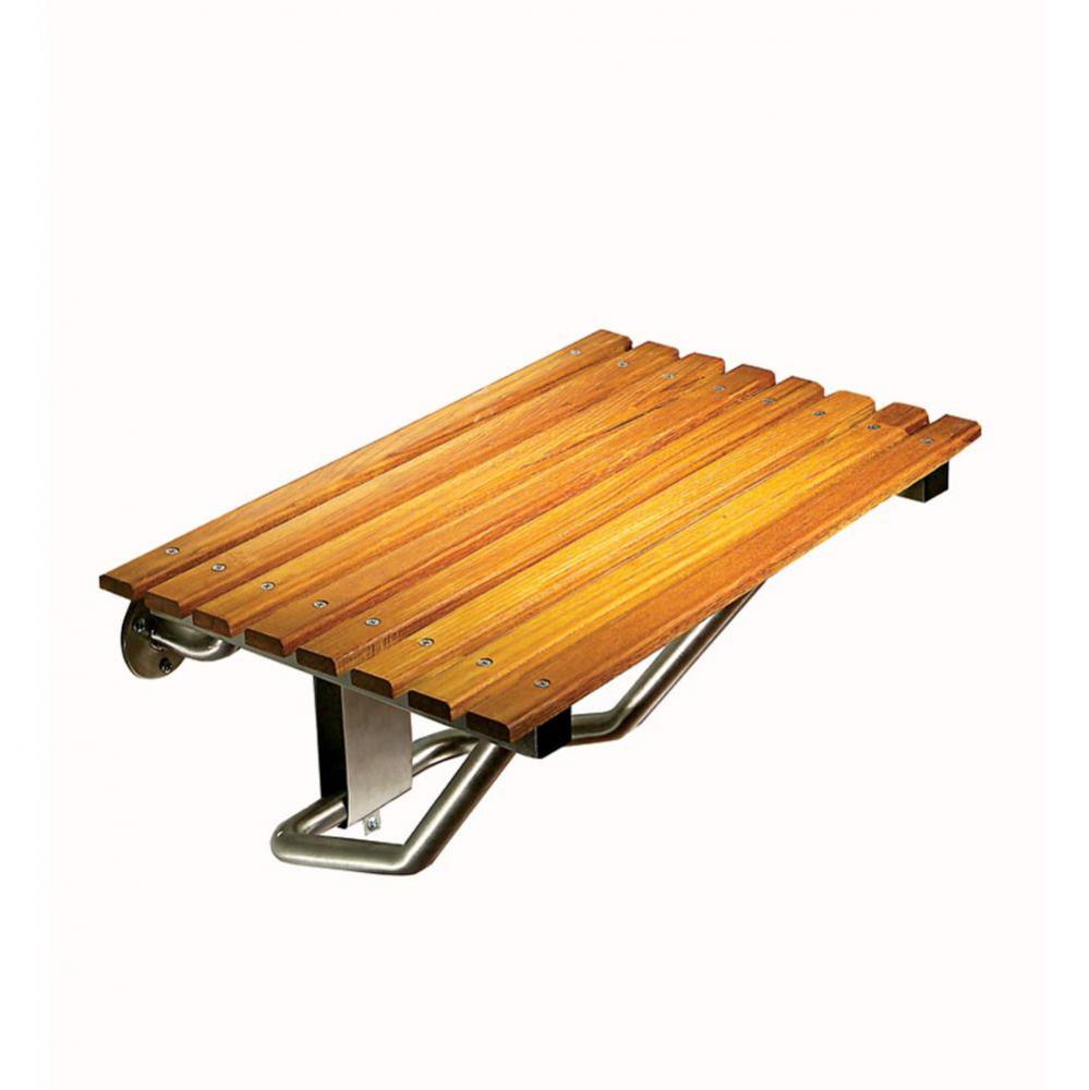 TEAK SHOWER SEAT-22x15- NATURAL STAINLESS