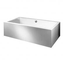 MTI Baths AEM104A1 - Andrea 14A Acrylic Cxl Sculpted 1 Side Air Bath Elite/Microbubbles - White (71.25X41.5)