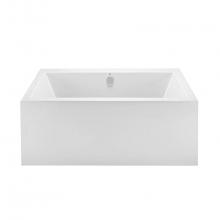 MTI Baths S119A2 - Kahlo 1A Acrylic Cxl Sculpted 2 Side Faucet Deck Soaker - White (60X36.25)